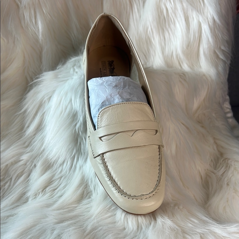 Coach and Four Cream Leather Penny Loafers - Picture 6 of 8